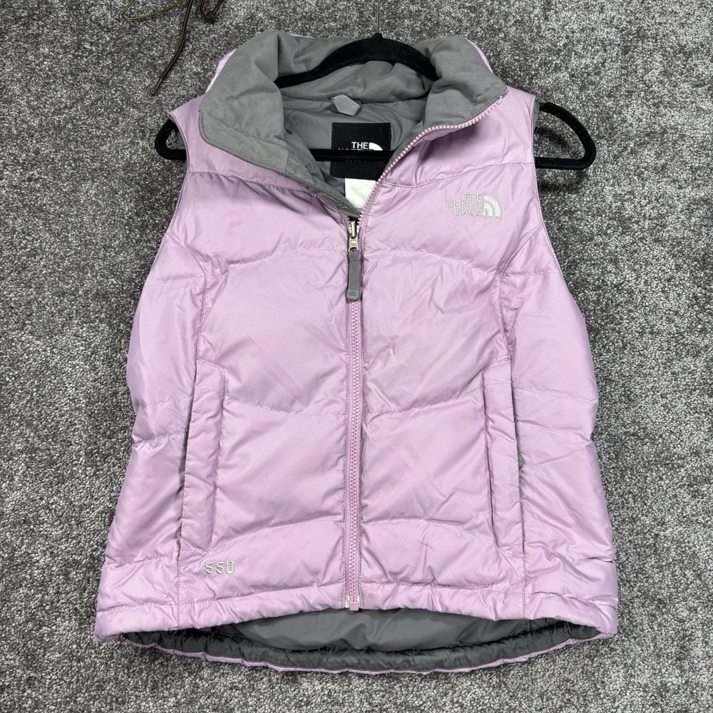 The North Face 550 Down Nuptse Puffer Vest‎ Womens XS Pink Quilted Jacket